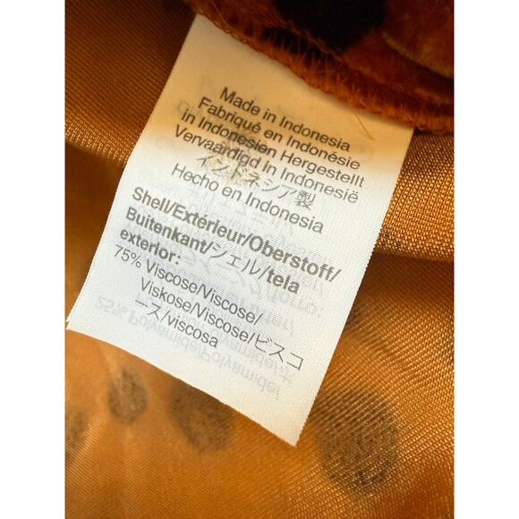 Madewell Burnt Orange Velvet Animal Print Polka Dot Ruffle Sleeve Blouse XXS - Picture 4 of 7